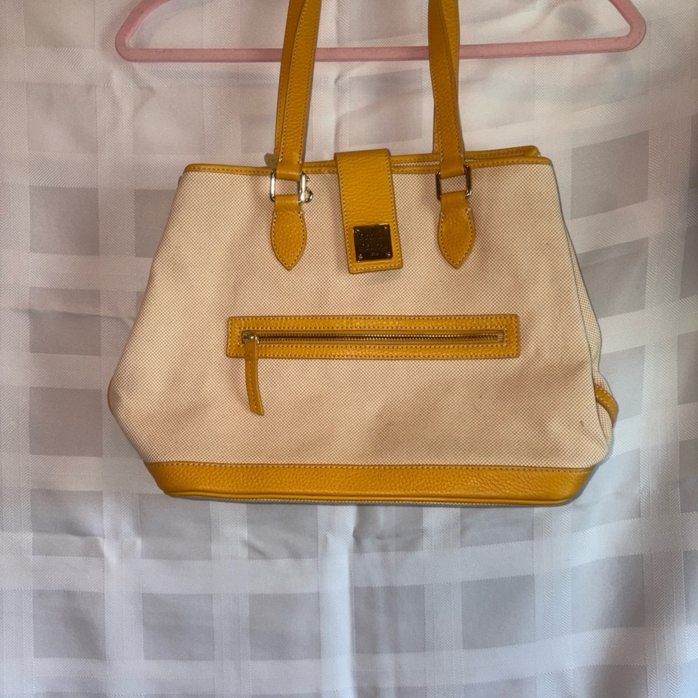 Dooney & Bourke Yellow and Cream Women's Tote Bag